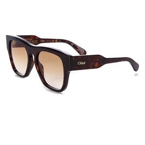 Chloe Sunglasses | Women's Ch0149s 55mm Square Sunglasses | color Havana